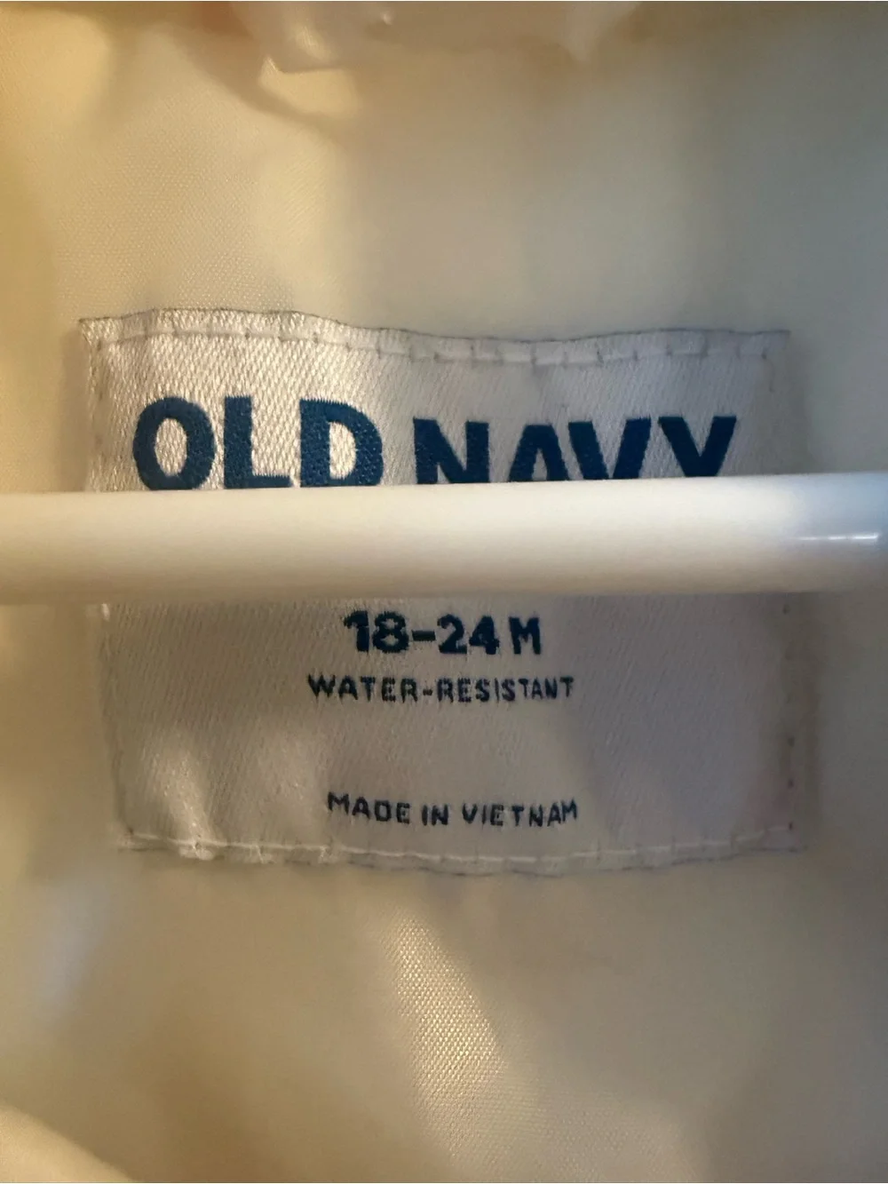 Old Navy White Jacket with Blue Logo